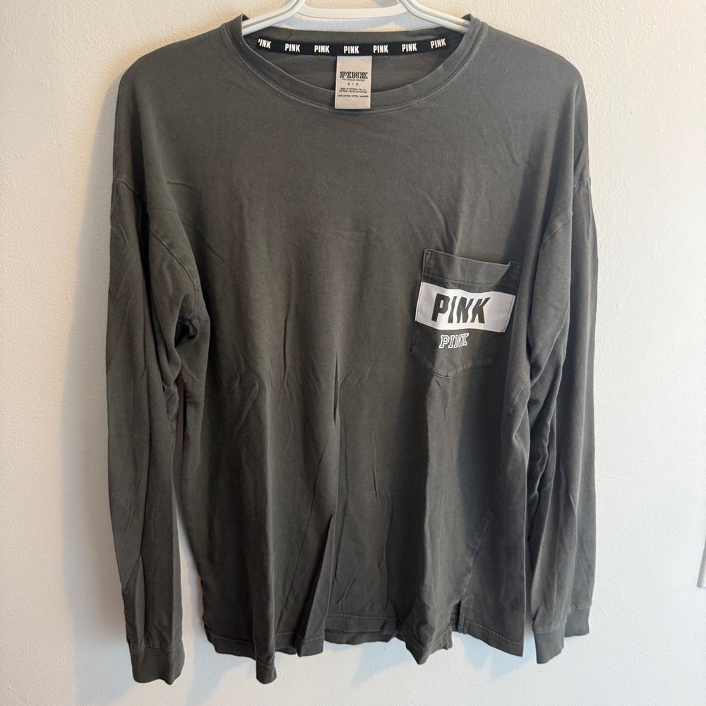 Victoria's Secret PINK Charcoal Long Sleeve Top
